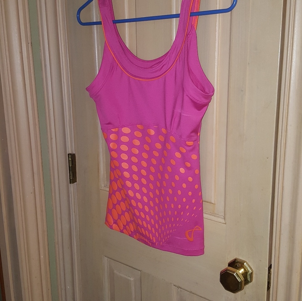 Misses sz M Athletic DNA Workout Shirt Hot Pink tank top